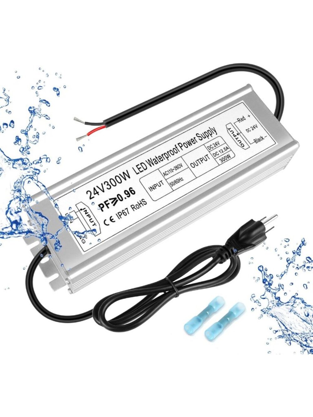 300W Waterproof LED Power Supply Transformer for Outdoor Lighting & Strip Lights